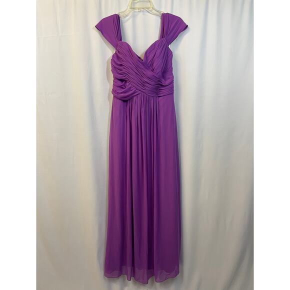 Dessy Collection 2844 Color Orchid-e313 Full Length Ruched Bridesmaid Size 10 - Picture 1 of 10
